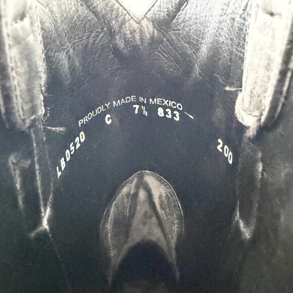 Lane SANDAGA Midi Womens Cowboy Boots 7.5 Cowgirl Western Black Gray Mid Calf - Picture 9 of 9